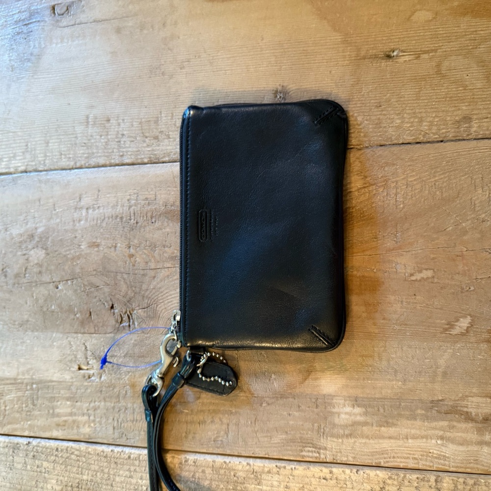 Coach Black Leather Wristlet